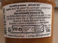 Compote Bio Pomme Abricot Ingredients