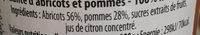 Bergam`s Dessert Fruit Abricot Pomme Sans Sucre Ajoute Ingredients