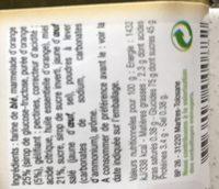 Nonnette  L'orange Ingredients