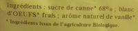 Meringues Bio Au Sucre De Canne Ingredients