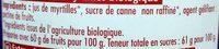 Gele Extra Myrtilles Ingredients