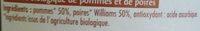 Pure Pommes Poires Williams Ingredients