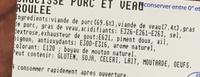 Saucisse Roule Porc Et Veau Ingredients