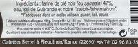 Galettes De Bl Noir Ingredients