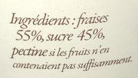 Confiture Extra Fraises Ingredients