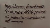 Gele Extra Framboises Ingredients