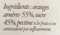 Confiture Extra Oranges Ameres Ingredients
