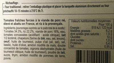 4 Tomates Fraches Farcies Et Riz  La Provenale