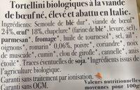 Tortellini Au Boeuf Ingredients