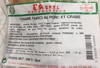Crabes Farcis Au Porc 280G Ingredients