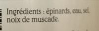 Epinard En Branches Ingredients
