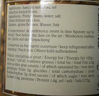 Haricots Verts Extra Fins Ingredients