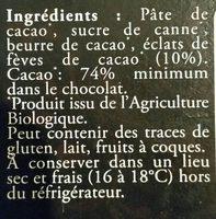 Choco. Negro (74%) Con Trocitos De Cacao De Moulin Des Moines Ingredients