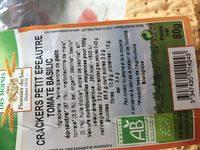 Les Crackers Nature Ingredients