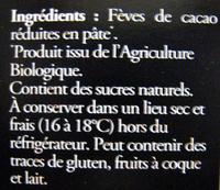 Chocolat Pure Pte De Cacao Ingredients