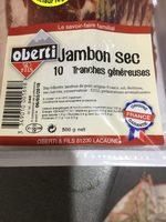 Oberti & Fils Jambon Sec La Barquette De 10 Tranches 500 G Ingredients
