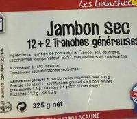 Jambon Sec Ingredients