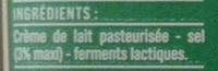 Beurre Demi-sel (80 % MG) Ingredients