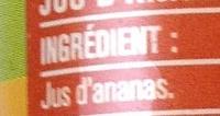 100 % Pur Jus Ananas Ingredients