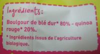 Mlange Quinoa Boulgour Bio Ingredients