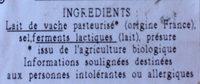 Coulommiers Ingredients