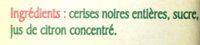 Confiture De Cerises Noires L'APICULTEUR D'ITXASSOU Ingredients