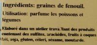 Graines De Fenouil Ingredients