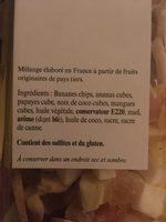 Mlange Exotique (banane Chips, Papaye, Ananas, Noix De Coco Cube, Mangue), Pot Ingredients