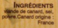 Grattons De Canard Ingredients