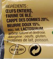 Quenelles De Carpe Des Dombes 20% Au Beurre Ingredients