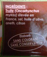 Truite Fumee Ingredients