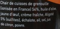 Rillettes Cuisses De Grenouille  L'aligot Ingredients