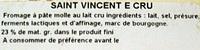 Le Saint-Vincent (23% MG) - 200 G - Fromagerie Gaugry Ingredients