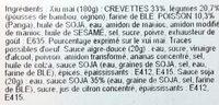 Xiu Mai Aux Crevettes + Sauces Aigre Douce Et Soja Ingredients