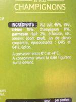 Risotto Au Parmesan Ingredients