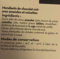 Mendiants Chocolat Noir Ingredients