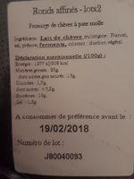 Chvre Affin Ingredients