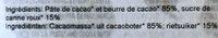 Tablette Chocolat Noir Ingredients