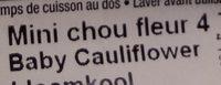 Mini Chou-Fleur Ingredients