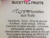 La Sucette Du Confiseur Ingredients