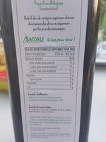 Huile D'olive Bio Ingredients