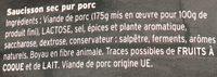 Saucisson Excellence Des Saveurs Ingredients