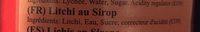 Lychee Au Sirop Ingredients