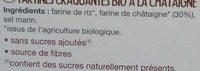 Tartines Craquantes Bio  La Chtaigne Sans Gluten Ingredients