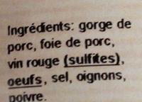 Terrine Du Bouchon Lyonnais Ingredients