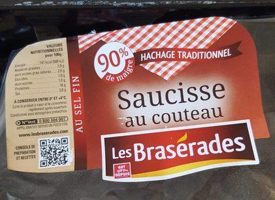 Les Brasrades Saucisse Au Couteau Au Sel Fin La Barquette De 900 G