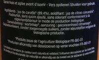 Jus De Carotte Bio Ingredients