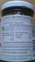 Pure De Pistache Bio Ingredients