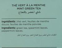 Th Vert  La Menthe Ingredients
