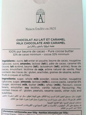 Tablette Chocolat Au Lait Et Caramel
